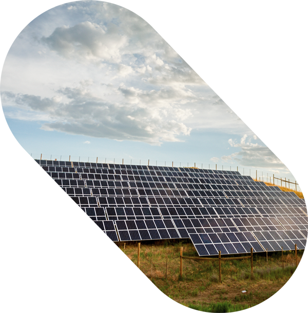 Un parc de panneaux solaires photovoltaïques pour produire et fournir une électricité verte.